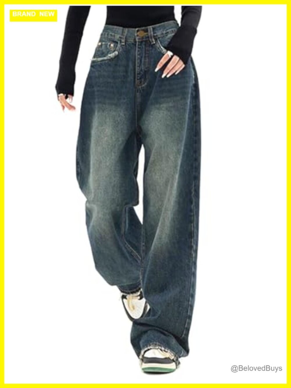 High Waist Wide Leg Baggy Boyfriend Denim Jeans Y2K Loose Vintage